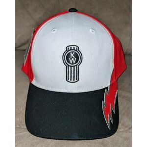 Kenworth Strapback Trucker Hat Embroidered Scrolling Lightning Bolt NEW NWT RARE
